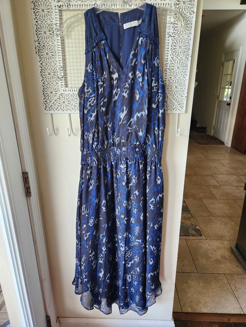 Ramy Brook sz S Blue Leopard Silk Dress Flowy - Picture 2 of 15